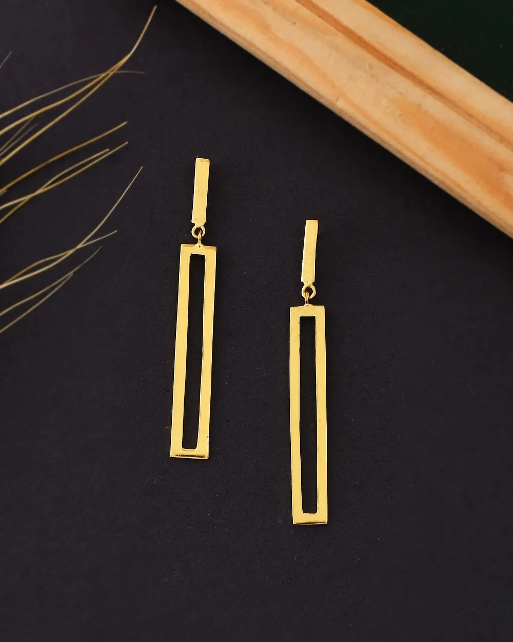 Rectangle Long Drop Earrings