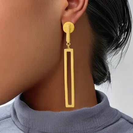 Rectangle Long Drop Earrings