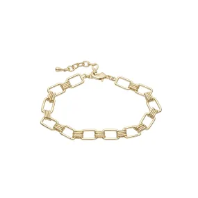 Rectangular link 14K Gold bracelets