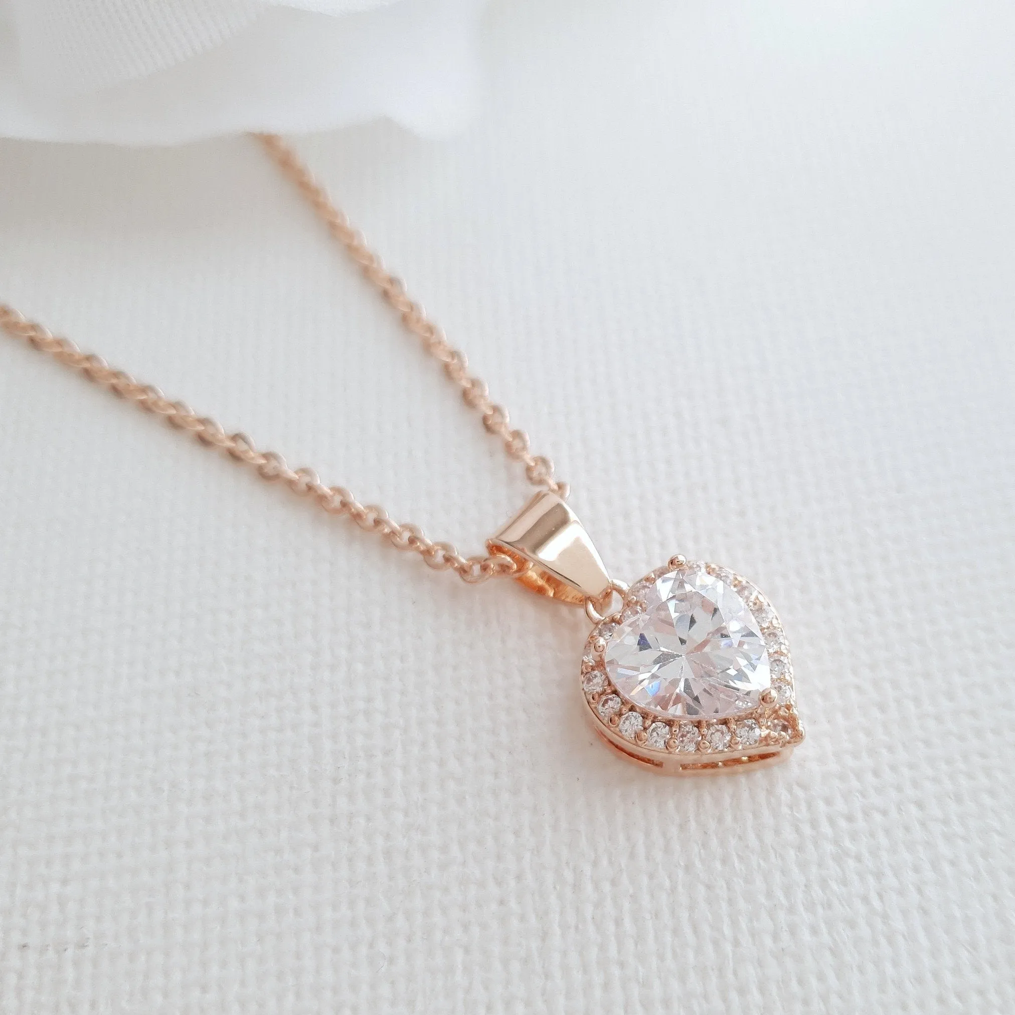 Rose Gold Heart Necklace- Diana