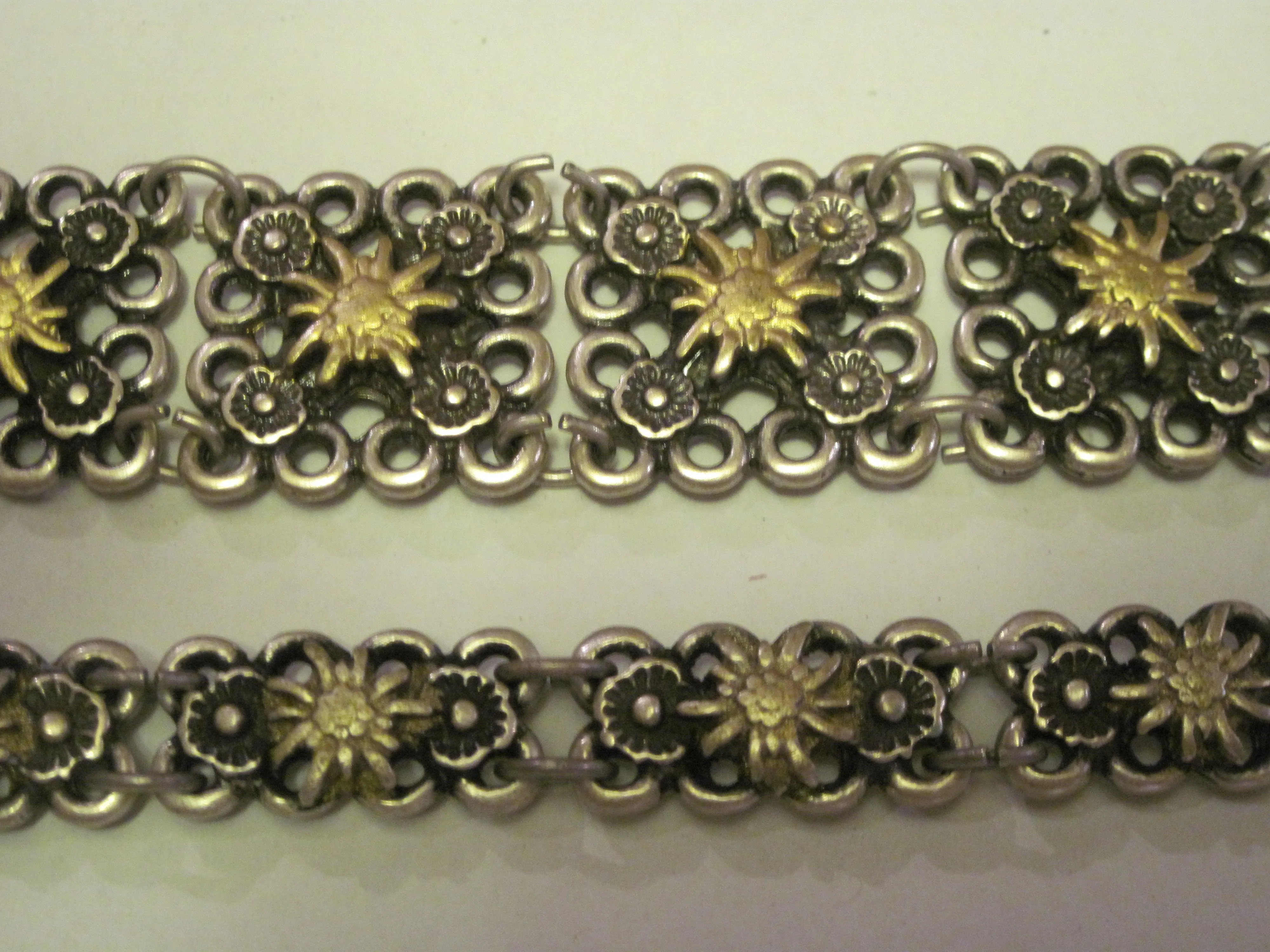 Rustic Pewter Edelweiss Link Bracelets