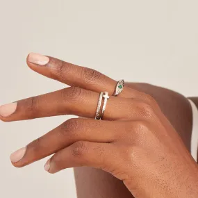 Silver Sparkle Multi Stone Band Ring