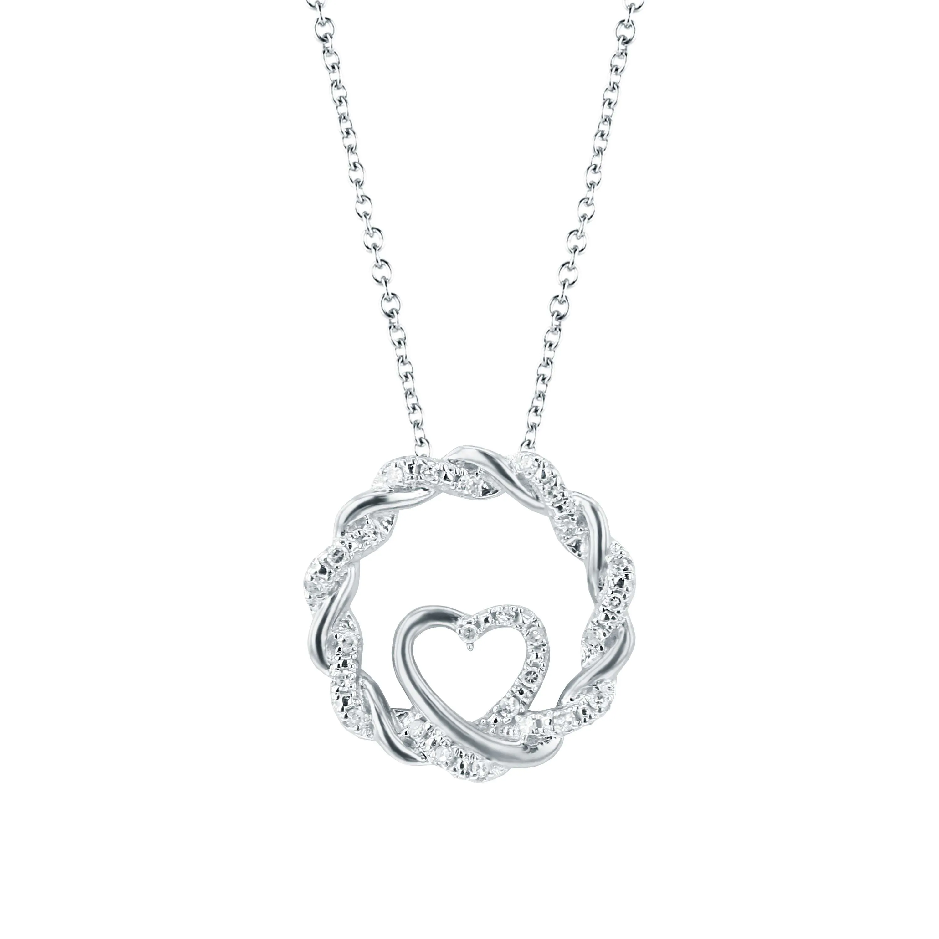 Silver Wrapped Up In Love Diamond Necklace