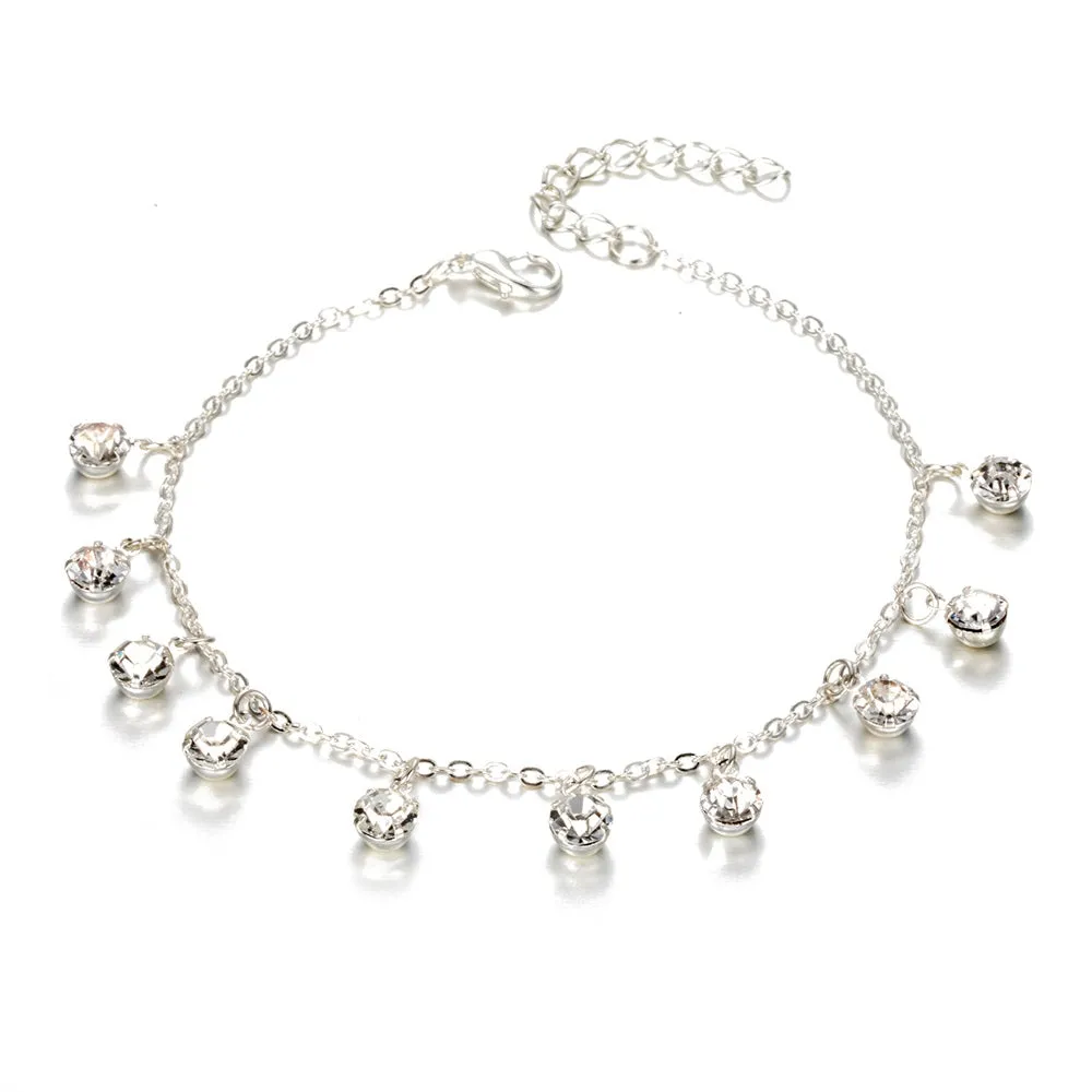 Simple Ladies Alloy Diamond Anklet