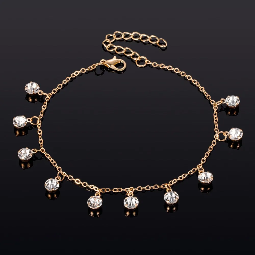 Simple Ladies Alloy Diamond Anklet