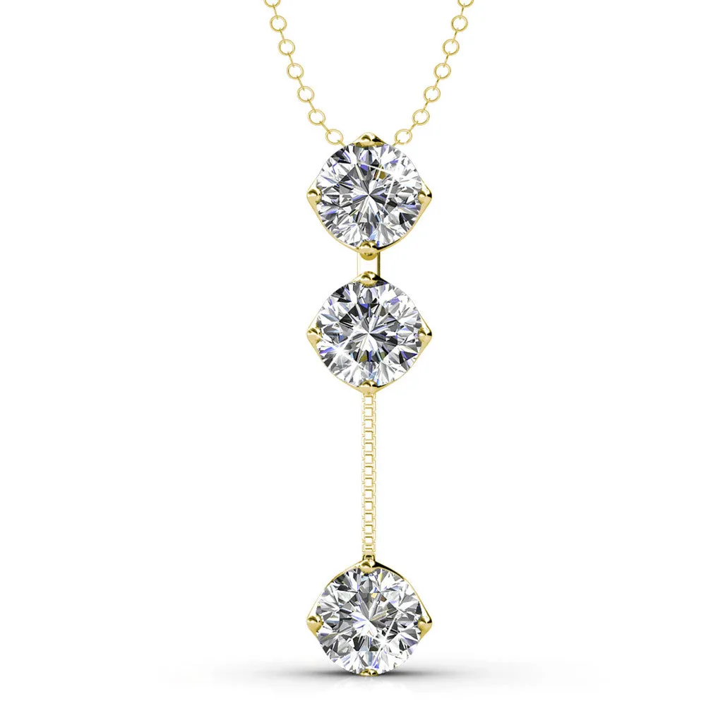 Sloane 18k White Gold Plated Drop Necklace with Swarovski Crystals