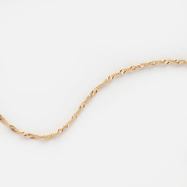 Solid Gold Twisted Chain Anklet