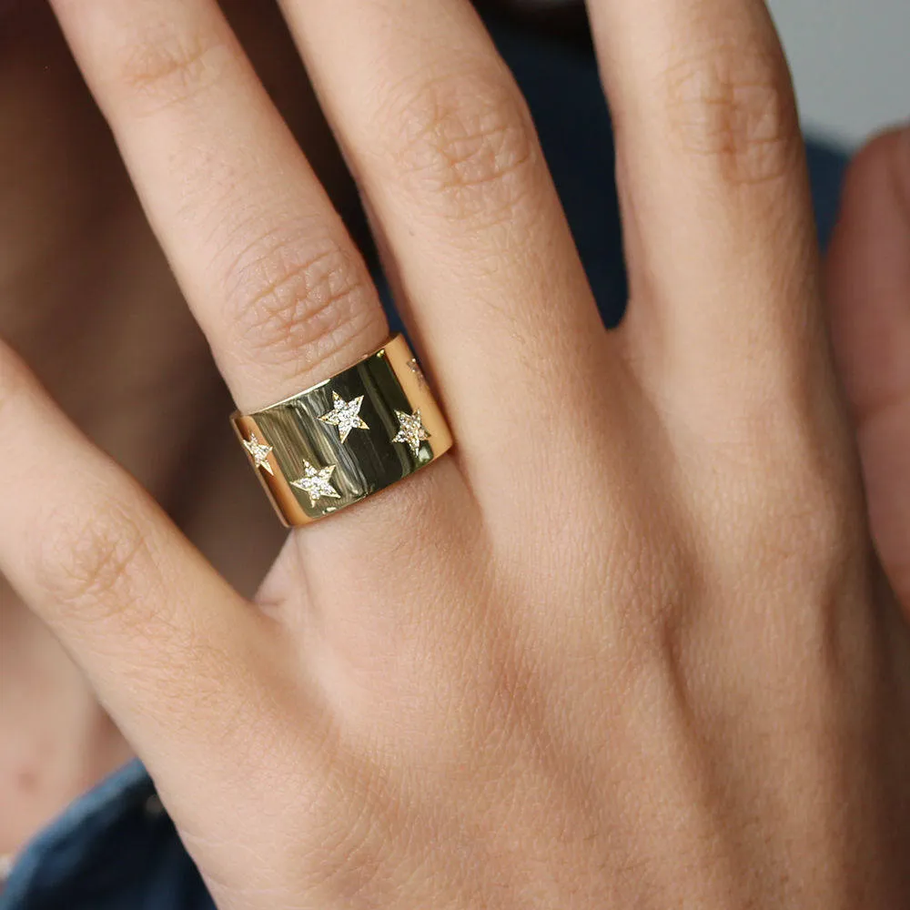 Star Diamond Statement Ring