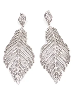 Sterling Silver Large Feather Earrings