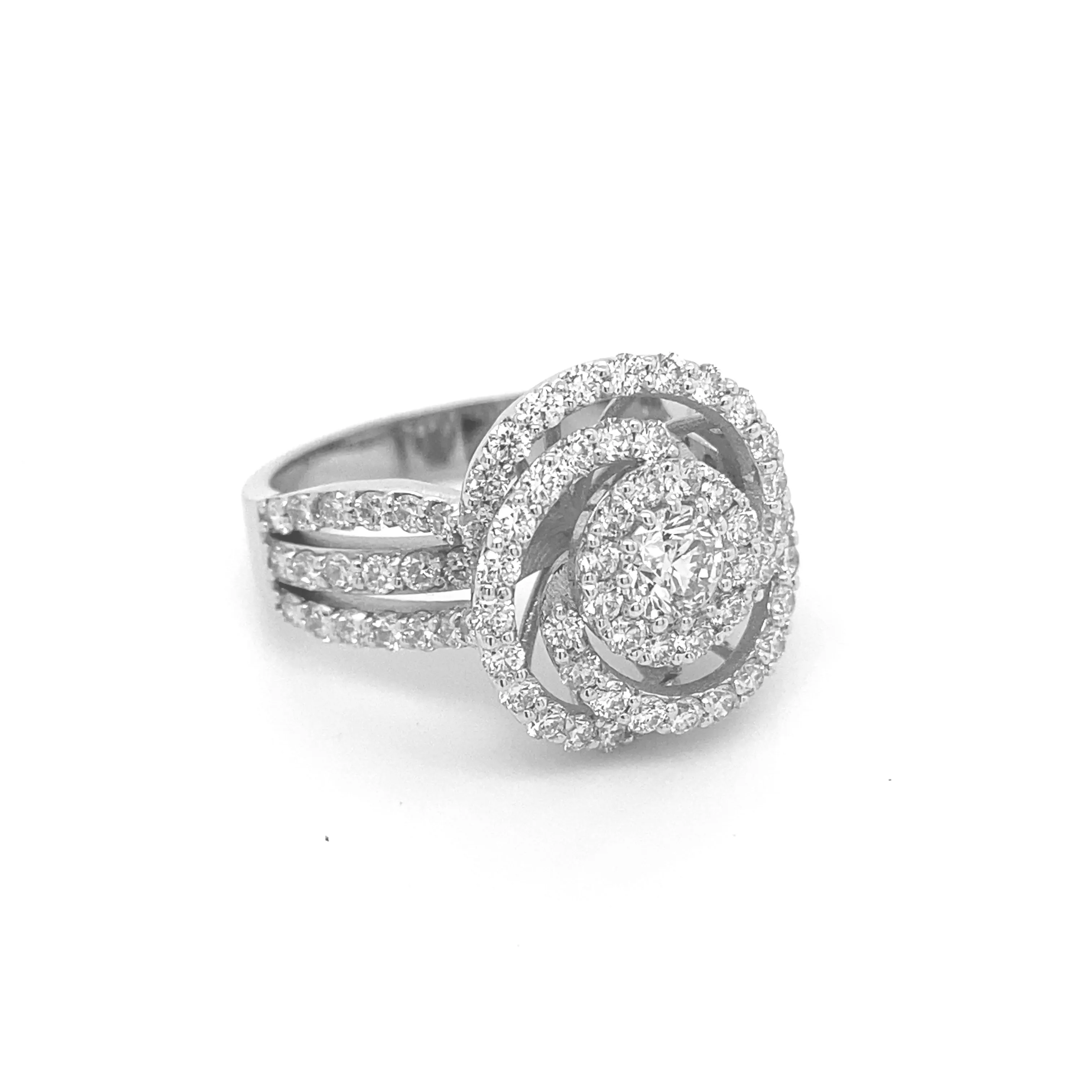 Swirl Ring White Gold R017N