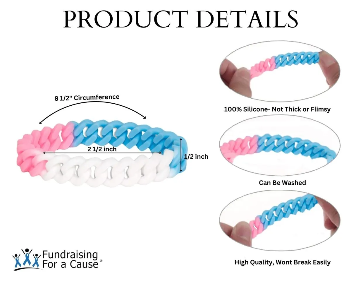 Transgender Chain Link Silicone Bracelets