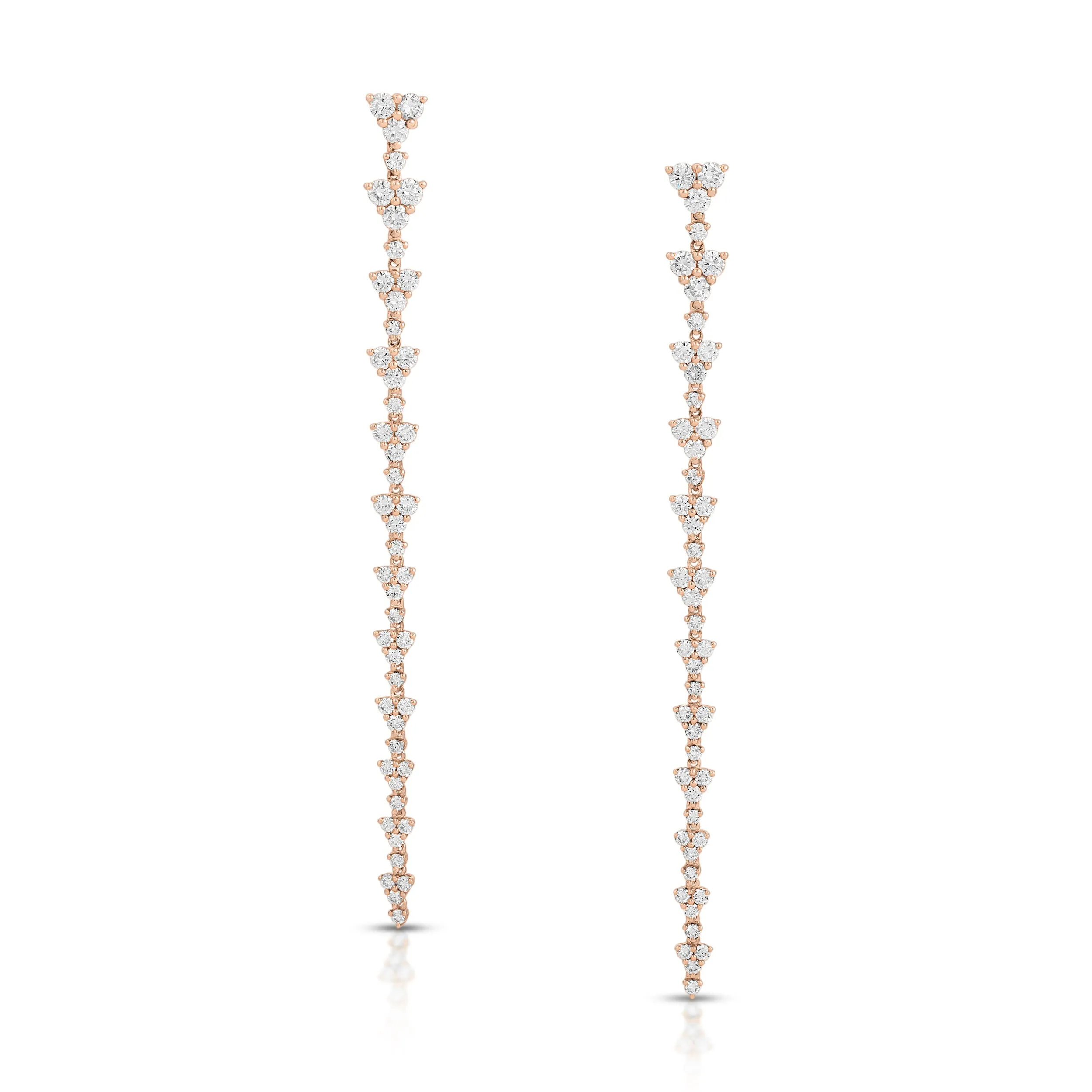 TRIANGLE ETERNITY DIAMOND DROP EARRINGS