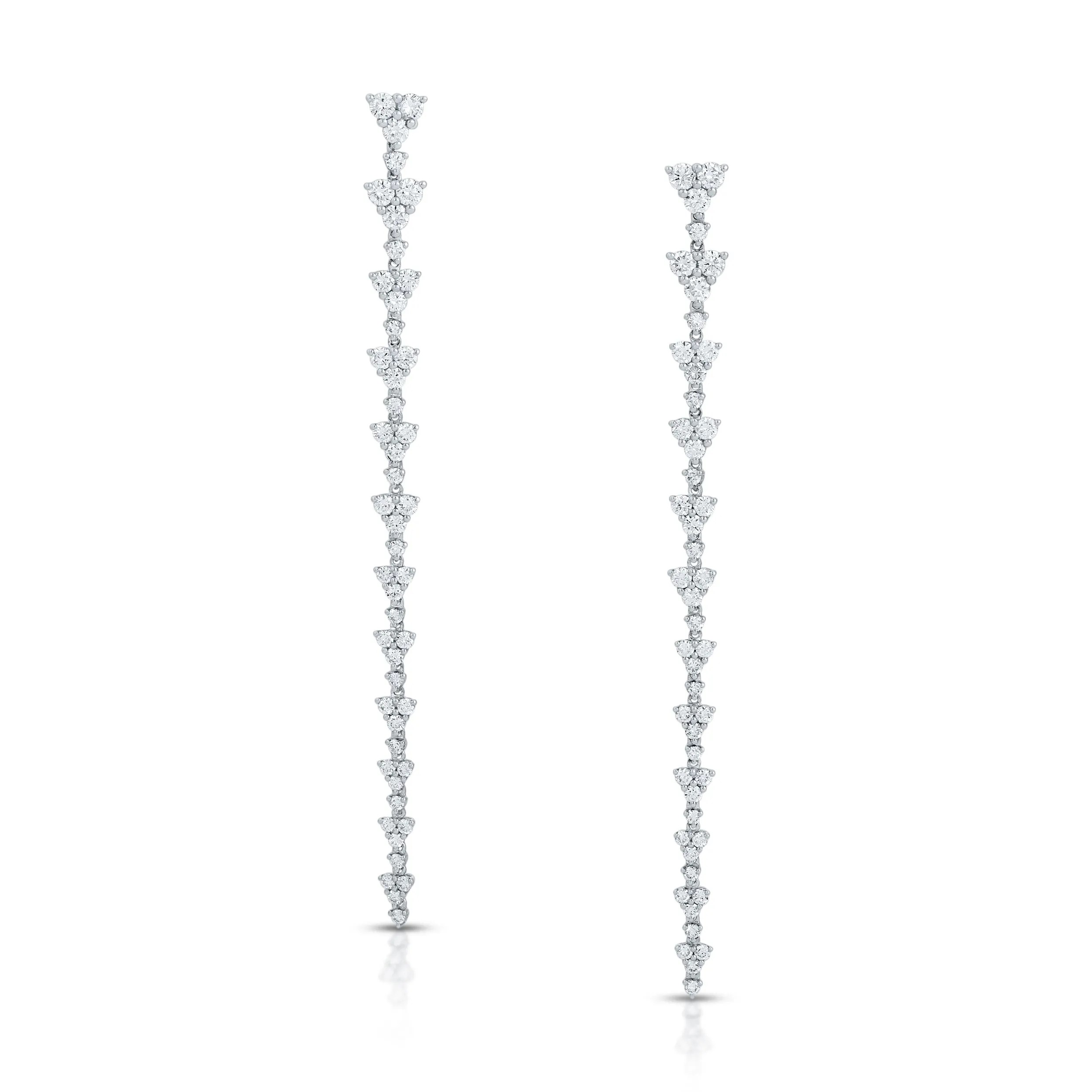 TRIANGLE ETERNITY DIAMOND DROP EARRINGS