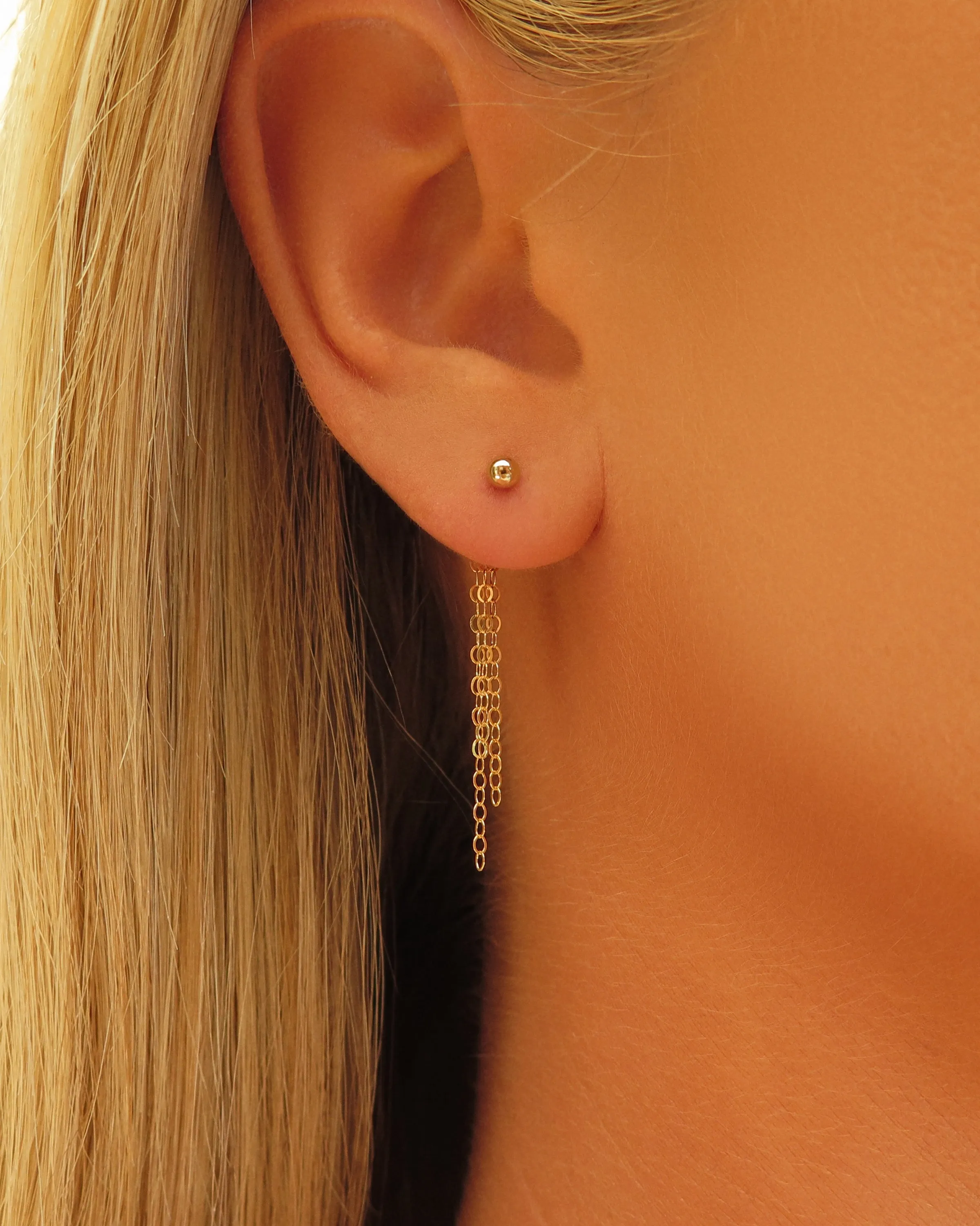 Triple Chain Drop Stud Earring Extensions