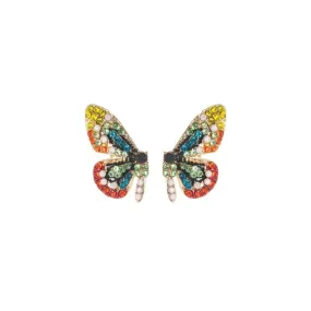 Wing Stud Earrings Fly Colorful Butterfly