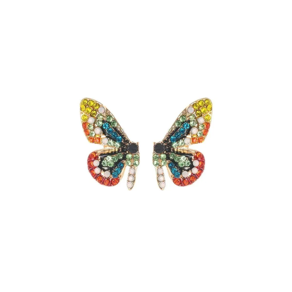 Wing Stud Earrings Fly Colorful Butterfly