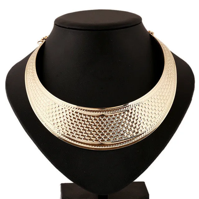 Women Statement Necklace Charm Fashion Gold Plated Choker Necklace European Style Punk Collar Jewelry Collier Femme