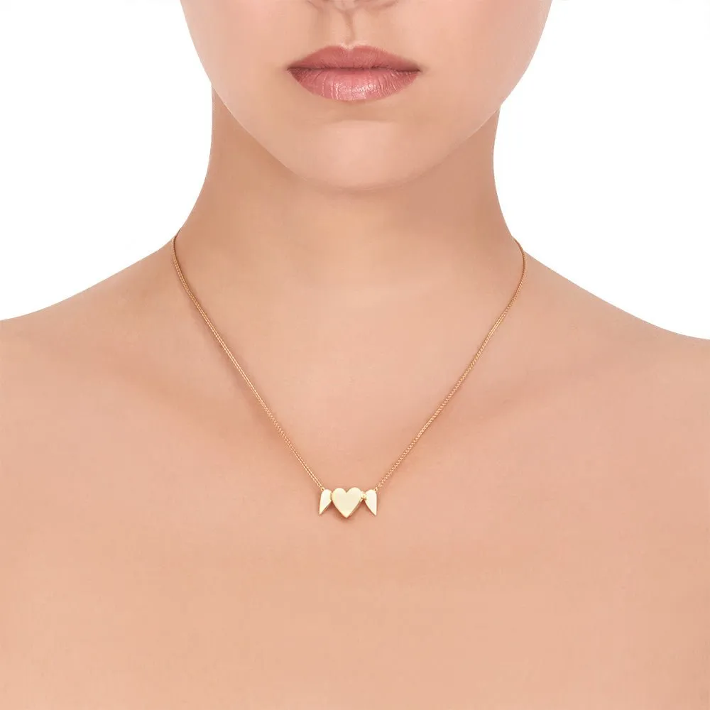 Yellow Gold Endless 5 Heart Necklace